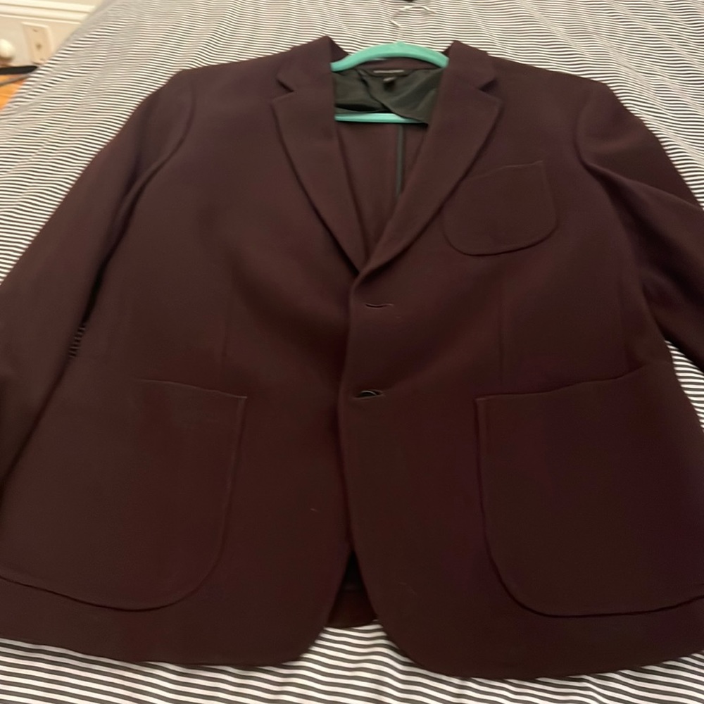 Banana Republic mens unlined wool Blazer 42S Burgundy